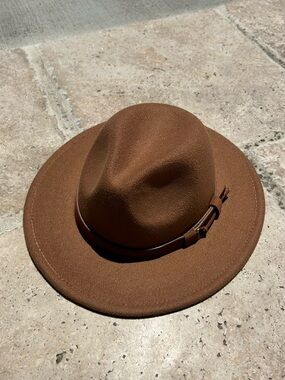Classic Brown Wool Fedora with Leather Band